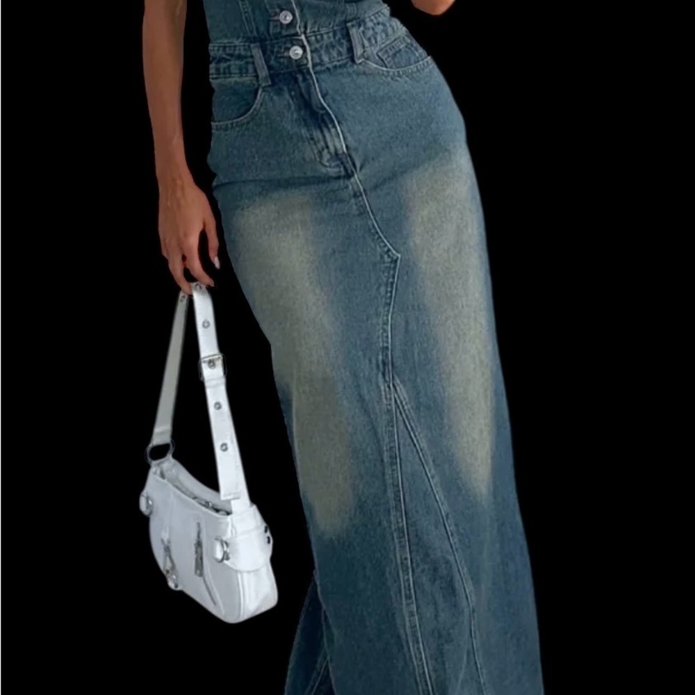 White Fox Boutique Denim Maxi Dress - Picture 5 of 16